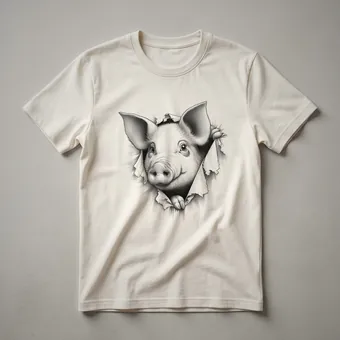 Cute Peeking Pig Graphic T-Shirt for Farm Animal Lovers