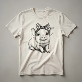 Cute Pig Mom Crown Sunglasses Graphic T-Shirt for Women
