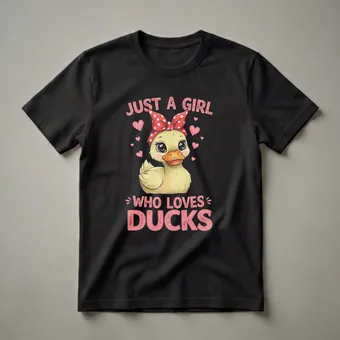 Cute Duckling Graphic T-Shirt for Girls Who Love Ducks