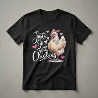 Just A Girl Who Loves Chickens Graphic Tee for Chicken Owners