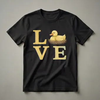 Cute Duckling LOVE Graphic T-Shirt for Farm Animal Lovers