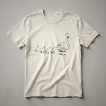 Mother Duck Leading Ducklings Graphic T-Shirt for Moms