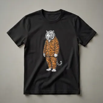 Funny Sleepy Tiger in Pajamas Graphic T-Shirt for Animal Lovers