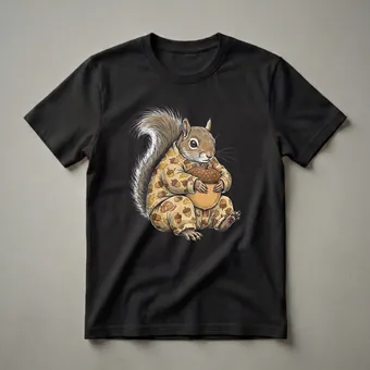 Funny Sleepy Squirrel Pajama Graphic T-Shirt for Cozy Nights