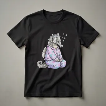 Funny Sleepy Seahorse Pajama Graphic T-Shirt for Women and Girls