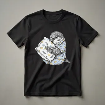 Funny Sleepy Sparrow Pajama T-Shirt for Bird Lovers