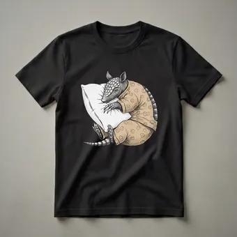 Sleepy Armadillo Pajama Graphic Shirt for Men and Women