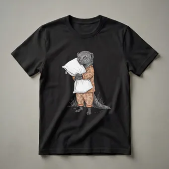 Funny Sleepy Mongoose Pajama T-Shirt for Adults and Kids