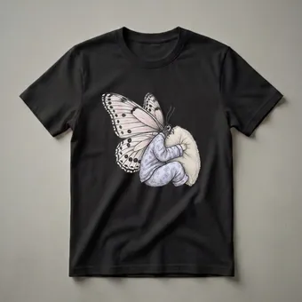 Sleepy Butterfly Pajama T-Shirt for Women and Girls