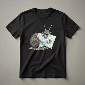 Funny Sleepy Snail Pajama Graphic T-Shirt for Men and Women