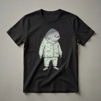 Funny Sleepy Mahi Mahi Fish Pajama Graphic T-Shirt for Anglers