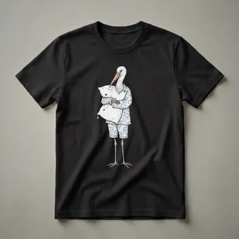 Funny Sleepy Stork Cloud Pajama Graphic T-Shirt for Pajama Lovers