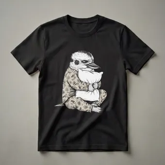 Funny Sleepy Kookaburra Bird Graphic T-Shirt for Pajama Lovers