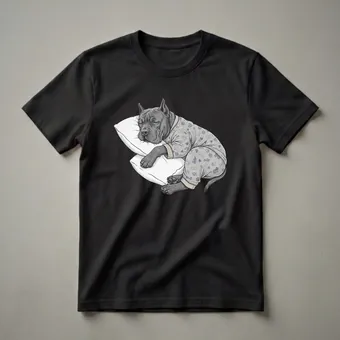 Sleepy Cane Corso Dog Pajama Graphic T-Shirt for Dog Lovers