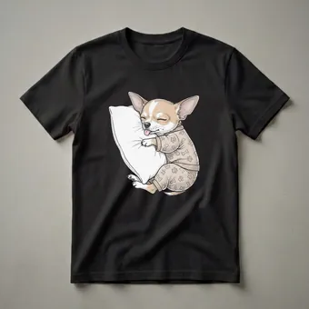 Sleepy Chihuahua Pajama Graphic T-Shirt for Dog Lovers