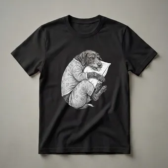 Sleepy German Wirehaired Pointer Dog Pajama T-Shirt for Dog Lovers