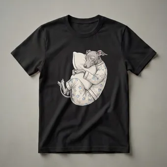 Sleepy Italian Greyhound Dog Pajama Graphic T-Shirt for Dog Lovers