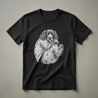 Sleepy Boykin Spaniel Dog in Pajamas Graphic T-Shirt for Dog Lovers
