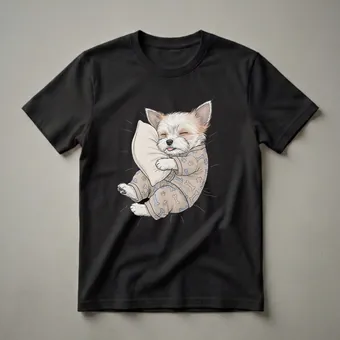 Sleepy Biewer Terrier Puppy Pajama Graphic T-Shirt for Dog Lovers