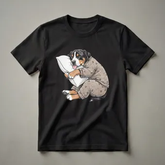 Sleepy Greater Swiss Mountain Dog Pajama Graphic T-Shirt for Dog