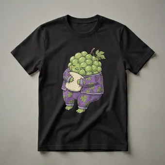 Sleepy Grapes Pajama Graphic T-Shirt for Kids