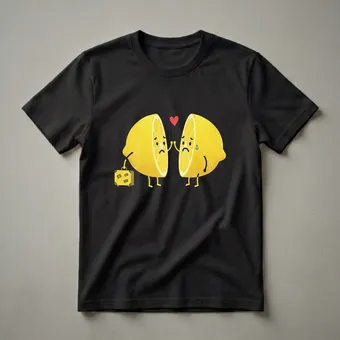 Sad Lemon Couple Travel Graphic T-Shirt for Foodies