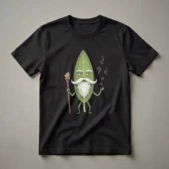 Funny Wizard Sage Leaf Graphic T-Shirt for Herb Lovers