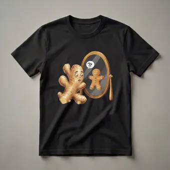 Funny Ginger Root Meets Gingerbread Man Christmas T-Shirt