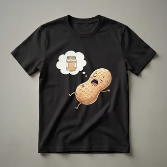 Funny Peanut Butter Dreaming Peanut Graphic T-Shirt for Foodies