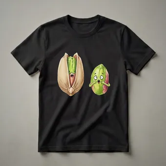 Funny Pistachio Face Graphic T-Shirt for Nut Lovers