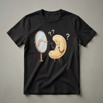 Funny Cashew Boomerang Confusion Graphic T-Shirt for Nut Lovers