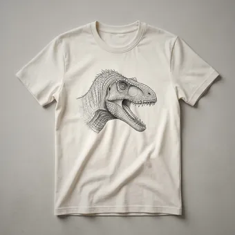 Vintage Allosaurus Dinosaur Face Graphic T-Shirt for Paleontology Fans