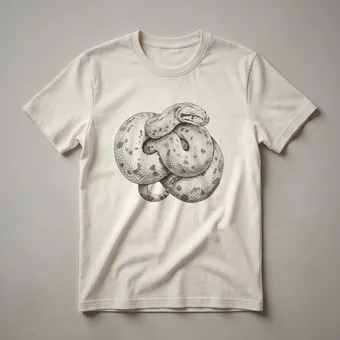Vintage Anaconda Hand Drawn Art T-Shirt for Reptile Enthusiasts