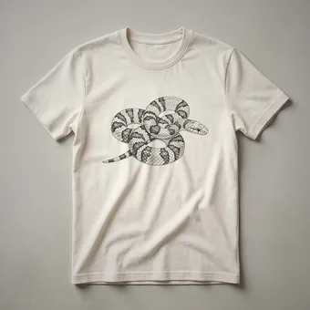 Vintage Coral Snake Drawing Graphic T-Shirt for Reptile Enthusiasts