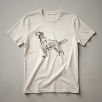 Vintage English Setter Drawing Art T-Shirt for Dog Lovers