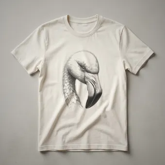 Vintage Flamingo Face Line Drawing Art T-Shirt for Bird Lovers