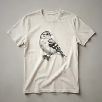 Vintage Finch Bird Drawing Graphic T-Shirt for Nature Lovers