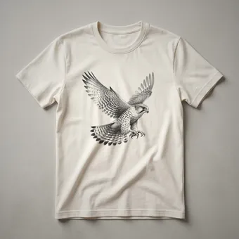 Vintage Falcon Drawing Graphic T-Shirt for Bird Enthusiasts
