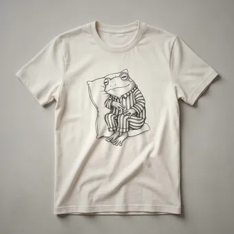 Vintage Sleepy Frog Drawing Graphic T-Shirt for Animal Lovers