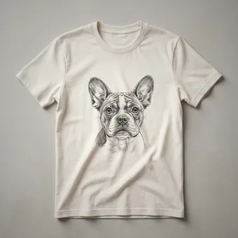 Vintage French Bulldog Drawing Art T-Shirt for Dog Lovers