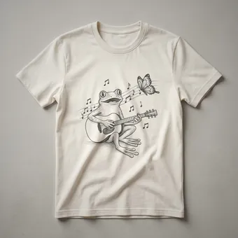 Vintage Frog Playing Guitar Graphic T-Shirt for Music Lovers