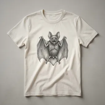 Vintage Fruit Bat Drawing Graphic T-Shirt for Nature Lovers
