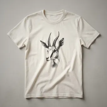 Vintage Gazelle Line Drawing Graphic T-Shirt for Wildlife Enthusiasts