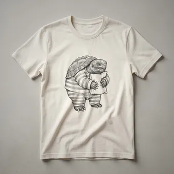 Sleepy Gopher Tortoise Drawing Graphic T-Shirt for Animal Lovers