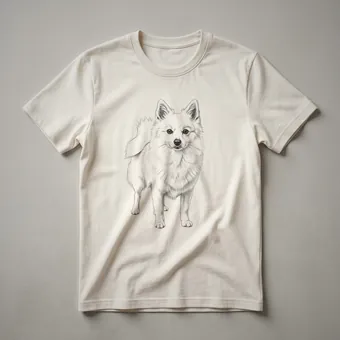 Vintage German Spitz Dog Drawing Art T-Shirt for Dog Lovers