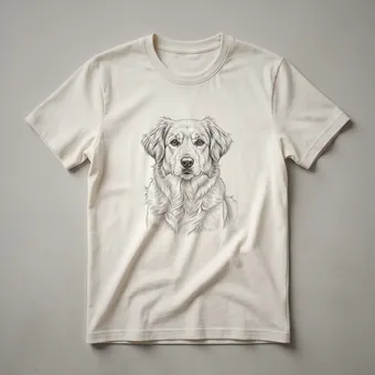 Vintage Goldador Dog Drawing Graphic T-Shirt for Dog Lovers