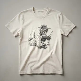 Sleepy Pajama Gorilla Graphic T-Shirt for Animal Lovers
