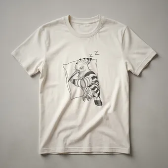 Sleepy Hoopoe Bird Pajama Art Graphic T-Shirt for Bird Lovers