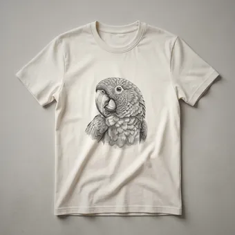 Vintage Hyacinth Macaw Drawing Graphic T-Shirt for Bird Lovers