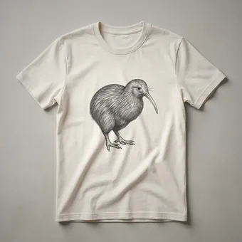 Vintage Kiwi Bird Line Drawing Graphic T-Shirt for Bird Lovers